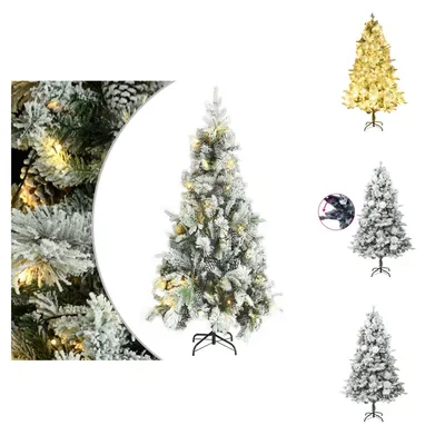 Produktbild von vidaXL Weihnachtsbaum mit Beleuchtung Schnee und Zapfen 225 cm PVC&PE - Weihnachtsbäume