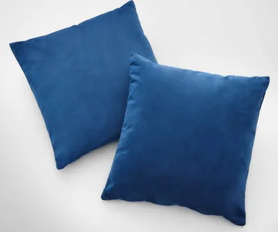 Produktbild von 2er Set Sofakissen mit Füllung »Milano« HxB 45x45 cm Blau Dekokissen mit Komfort-Samt-Bezug und Reißverschluß mit Füllkissen Extra Weich Couchkissen, 203572-2