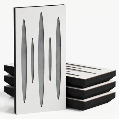 Zdjęcie produktu dla Zestaw 10 wąskich paneli akustycznych PULSAR-F, materiał: aksamit, wymiary: 50x25 cm, kolor: biały/zielony