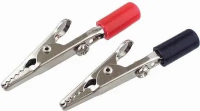 Image de Pince crocodile avec fiche banane, lot de 2, rouge + noir