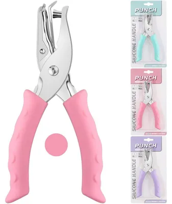 Immagine prodotto di Punzone per fori singoli, metallo rosa, con impugnatura ergonomica, diametro del foro: 6 mm, ideale per progetti fai-da-te