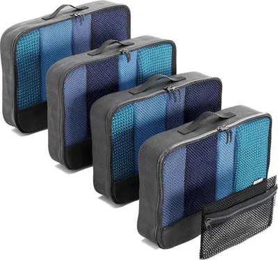 Produktbild von Famanu Kofferorganizer Set mit Reiseblock - Mittelgroße Kofferpacktaschen