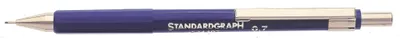 Produktbild von Standardgraph Feinminenstift blau 0,7 mm, Metallclip + Radiergrummi