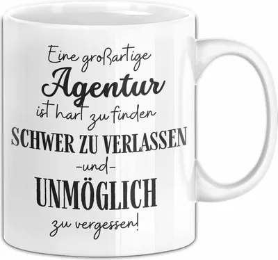 Produktbild von Agentur Abschied Geschenk Tasse Abschiedsgeschenk für Agentur Hart Zu Finden Schwer Zu Verlassen (Weiß)