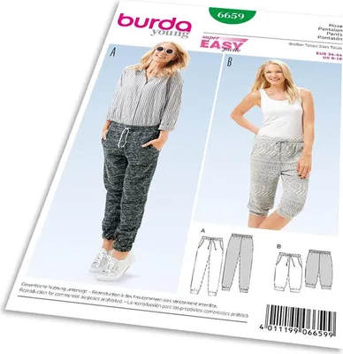 Imagen del producto de Patrón Burda 6659 - Pantalones de chándal, sudadera con pantalones
