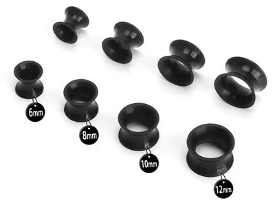 Productafbeelding van Siliconen oorbellen, 4 stuks - 6 mm/8 mm/10 mm/12 mm - Zacht - Huidvriendelijk - Bacteriënwerend - Oorbellen voor het verlengen van oorgaatjes