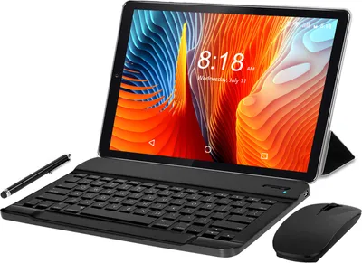 Produktbild von YOTOPT Tablets 10 Zoll mit Tastatur und Maus, Android 10.0, 4G Dual SIM, 64GB, 4GB RAM, WIFI/Bluetooth, GPS, Type-C/SD, Farbe: Schwarz