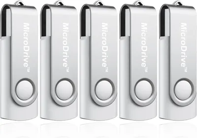 Produktbild von 5x 64GB USB 2.0 Stick Flash USB Drive Swivel USB Flashdrive Speicherstick Memorystick Farbe:Weiß