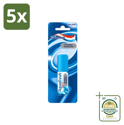 Zdjęcie produktu dla 5 sztuk sprayu do ust Aquafresh Odol, smak miętowy, pojemność 15 ml, zestaw ekonomiczny