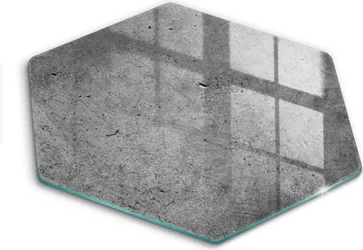 Produktbild von Glasschneideplatte - Herdabdeckplatte - Hexagon 40 cm -Schneidebrett - Spritzschutz - Betonsteintextur