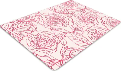 Produktbild von Stuhlunterlage Bürostuhlunterlage 120 cm x 90 cm Bodenmatte Bürostuhlunterlage - Rosen Doodle.