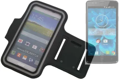 Produktbild von Kompatibel mit Qilive Q4 5.0 Neopren Jogging Armband Sportarmband Oberarmband schwarz kompatibel mit Qilive Q4 5.0 mit Reflektor Streifen. Fitness