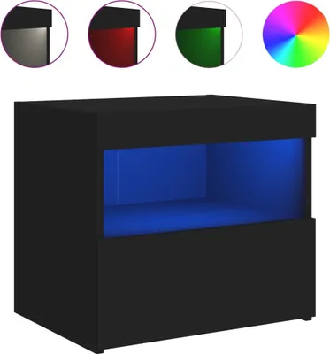 Immagine prodotto di Comodino con Luci LED Nero 50x40x45 cm
