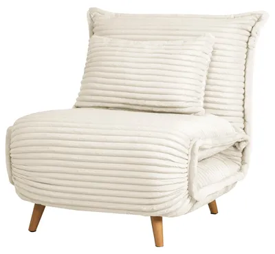 Produktbild von home24 Schlafsessel - Cord / Eiche - Creme - Eiche Hell