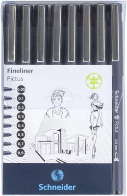 Immagine prodotto di Schneider Pictus fineliner set nero 8 pz.
