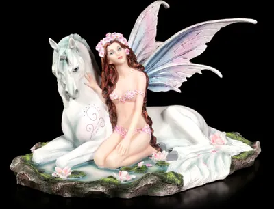 Produktbild von Elfen Figur - Myan mit Einhorn - Fantasy Deko