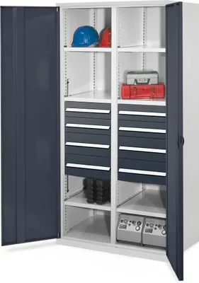 Produktbild von Kappes Schwerlastschränke mit Mitteltrennwand 1950x1000x600mm Vollblechtüren Modell 54 anthrazitgrau
