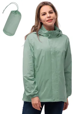Produktbild von Damen-Regenjacke, wasserdicht, faltbar, ideal für Outdoor-Aktivitäten