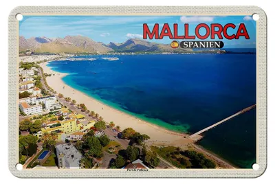 Produktbild von Blechschild Reise 18x12cm Mallorca Spanien Port de Pollenca Meer