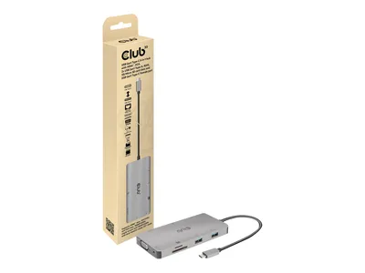 Imagen del producto de Club 3D CSV-1594 Club3D USB-9-in1-HUB USB-C > HDMI/VGA/2xUSB/USB-C/RJ45/SD retail
