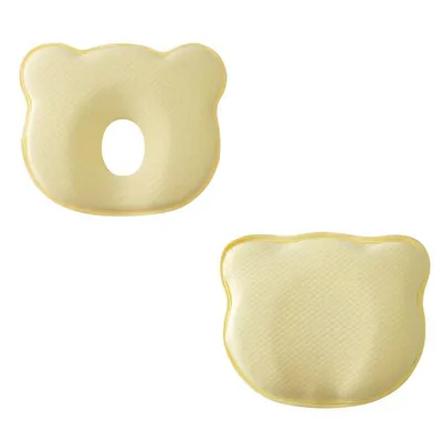 Immagine prodotto di Cuscino per neonati con supporto sagomato anti-testa piatta, con federa, in memory foam, per 0-1 anni, giallo