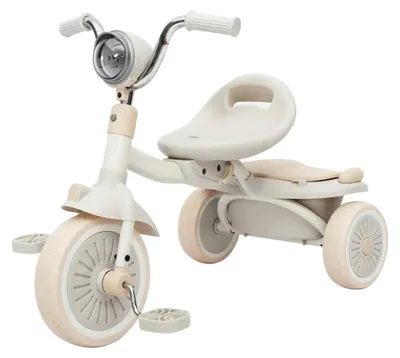 Produktbild von Dreirad für Kleinkinder – Klappbares Kinderfahrrad mit PolyurethanRädern – Verstellbarer Sattel – Mit Vorderlicht und Aufbewahrungskorb