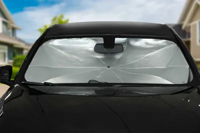 Produktbild von Dunlop Auto Sonnenschutzschirm mit Aufbewahrungstasche, für die Frontscheibe, Sonnenschutz passend für fast alle PKWs, reflektiert Sonnenlicht zu 100%