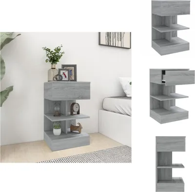 Produktbild von vidaXL Nachttisch Grau Sonoma 40x35x65 cm Holzwerkstoff -  Nachttische