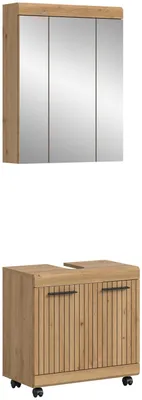 Productafbeelding van xonox.home Badkamercombinatie Scout, imitatie eikenhout, afmetingen: 60x191x34 cm
