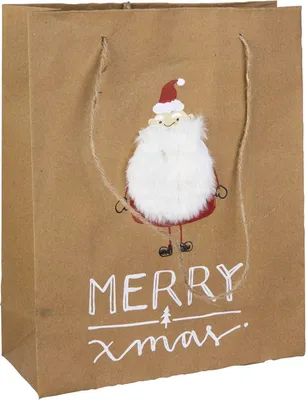 Produktbild von Geschenktasche - Merry Xmas - braun/rot/weiß - ca. 24,5 x 19,5 cm