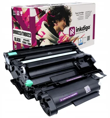 Produktbild von Inkdigo Trommel + Toner DRB023 TNB023 für Brother DCP-B7520DW, HL-B2080DW, MFC-B7715DW, MFC-B7800DN – Schwarz,