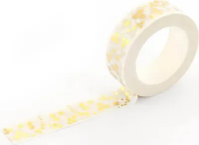Produktbild von Oblique Unique Washi Tape Dekobänder Scrapbooking selbstklebend - weiß Goldsterne