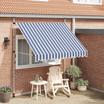 Obrázek produktu pro ručně stahovací markýza vidaXL 250 cm modro-bíle pruhovaná