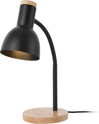 Obrázok produktu pre Stolová lampa 'Woodley' otočná 1 x E14 kov drevo čierna
