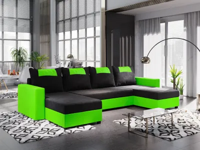 Produktbild von FEDVE Ecksofa Eckcouch mit Schlaffunktion SID mit Bettkasten form U