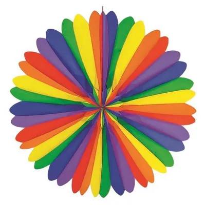 Produktbild von Dekofächer Regenbogen 60cm, schwer entflammbar