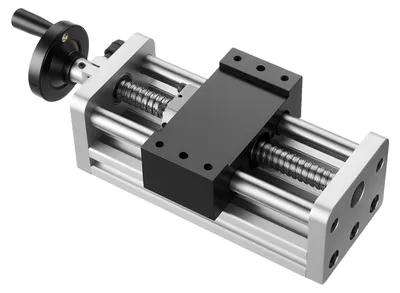 Immagine prodotto di Azionamento lineare VEVOR, corsa 100 mm, azionamento a vite a ricircolo di sfere, guida lineare CNC, doppio asse, C7 ad alta precisione, pattino con cuscinetto a sfere, volantino manuale, per fresatrici CNC asse XYZ