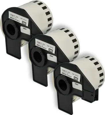 Produktbild von vhbw 3x Rolle mit Halter 62mm x 15,24m (1 Etikette) Ersatz für Brother DK-22212 für Drucker Weiß