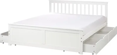Zdjęcie produktu dla BELIANI Łóżko białe drewno sosnowe 160 x 200 cm rama ze stelażem minimalistyczne skandynawskie z 4 szufladami