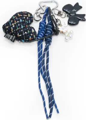 Produktbild von Bag Charm - Tweed Heart - Blue