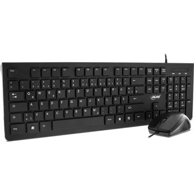 Produktbild von InLine® 55367 Basic Desktop, Tastatur-Maus Set, USB-Kabel, Standard DE Layout, optisch 1200dpi, schwarz