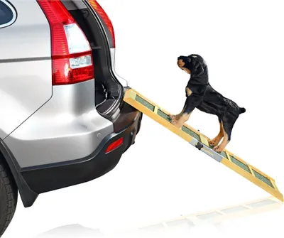 Produktbild von Mucola Hunderampe Hunde Rampe Auto Teleskop Einstiegshilfe Autorampe Hundetreppe Klappbar Tiertreppe PKW Klapprampe Petwalk