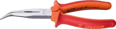 Obrázok produktu pre Unior 512/1VDEBI Okrúhle kliešte s ostrím, ohnuté pod uhlom 45°, 61 mm, červené