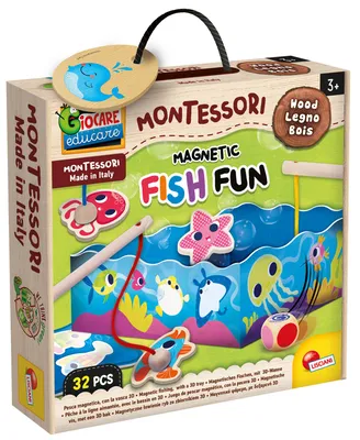Obrázok produktu pre Lisciani 98354 - Montessori - Magnetické rybičky Zábavné magnetické rybárčenie Vzdelávacia hra Motorické zručnosti Zručnosť