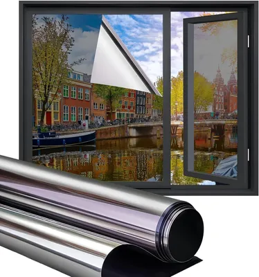 Produktbild von Fensterfolie 60x200 cm, Spiegeleffekt, Sonnenschutz, für Wohnzimmer