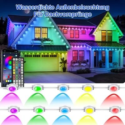 Produktbild von Permanent Outdoor Lights,30M RGB wasserdichte Außenbeleuchtung,tägliche Gebäudebeleuchtung, App Steuerung für Weihnachtsdekoration