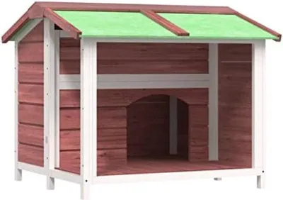 Produktbild von Famanu Hundehütte Außen - Hundehütte für große Hunde - Holz