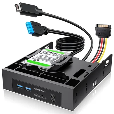 Immagine prodotto di GrauGear G-MP01CR-5 GRAUGEAR USB-HUB+Kartenleser Frontpanel m. 2,5" SSD Rahmen