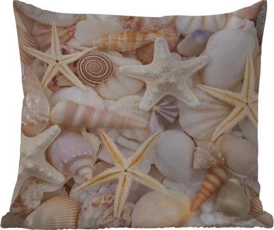 Produktbild von MuchoWow® Outdoor Kissen - Seestern - Muscheln - Strand - Sommer - 45x45 cm - Wetterfest - Lounge Kissen - Fotokissen - Dekoratives Kissen