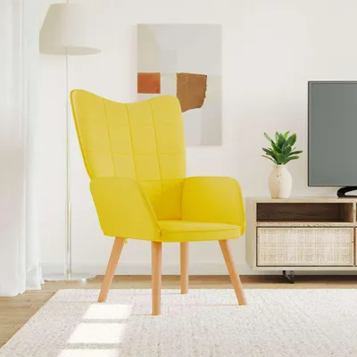 Image de vidaXL Fauteuil relax jaune moutarde Tissu